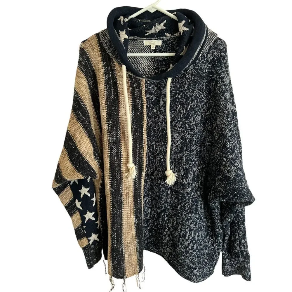 Easel Los Angeles - Women's Small Stripped Stars Hoodie Sweater - Picture 1 of 4